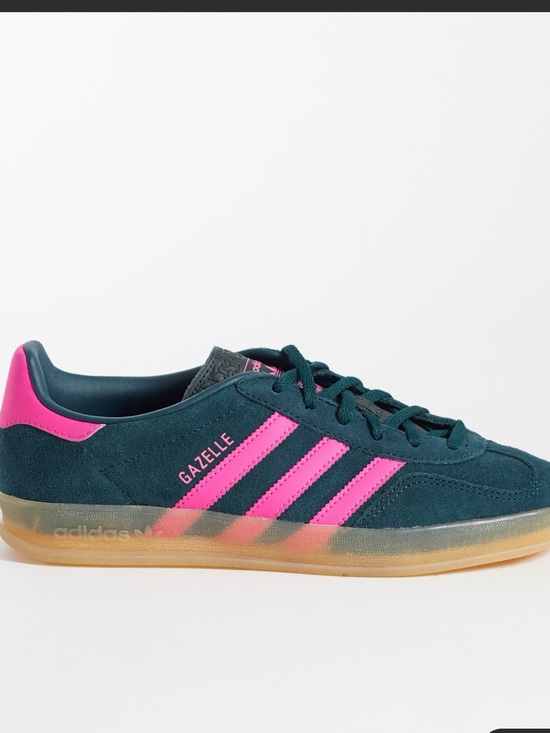 adidas Shoes - adidas Gazelle Women’s Sneaker in Teal with Hot Pink Accents